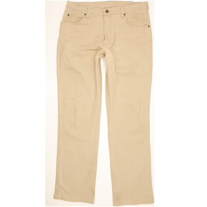 Wrangler Durable Quality Men Beige Straight Regular Stretch Jeans W34 L32