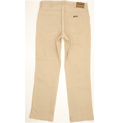 Wrangler Durable Quality Men Beige Straight Regular Stretch Jeans W34 L32