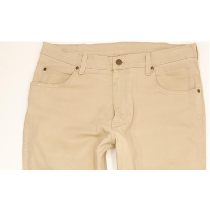 Wrangler Durable Quality Men Beige Straight Regular Stretch Jeans W34 L32