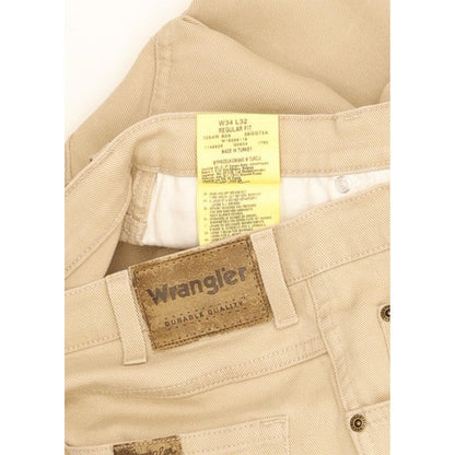 Wrangler Durable Quality Men Beige Straight Regular Stretch Jeans W34 L32
