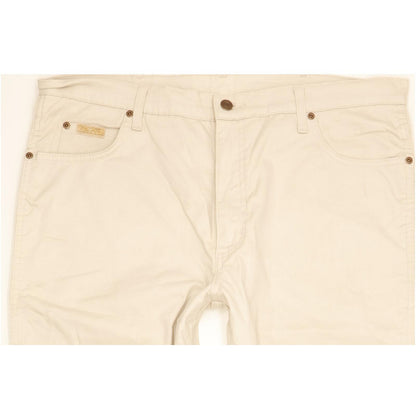 Wrangler Texas Men Beige Straight Regular Stretch Jeans W38 L30