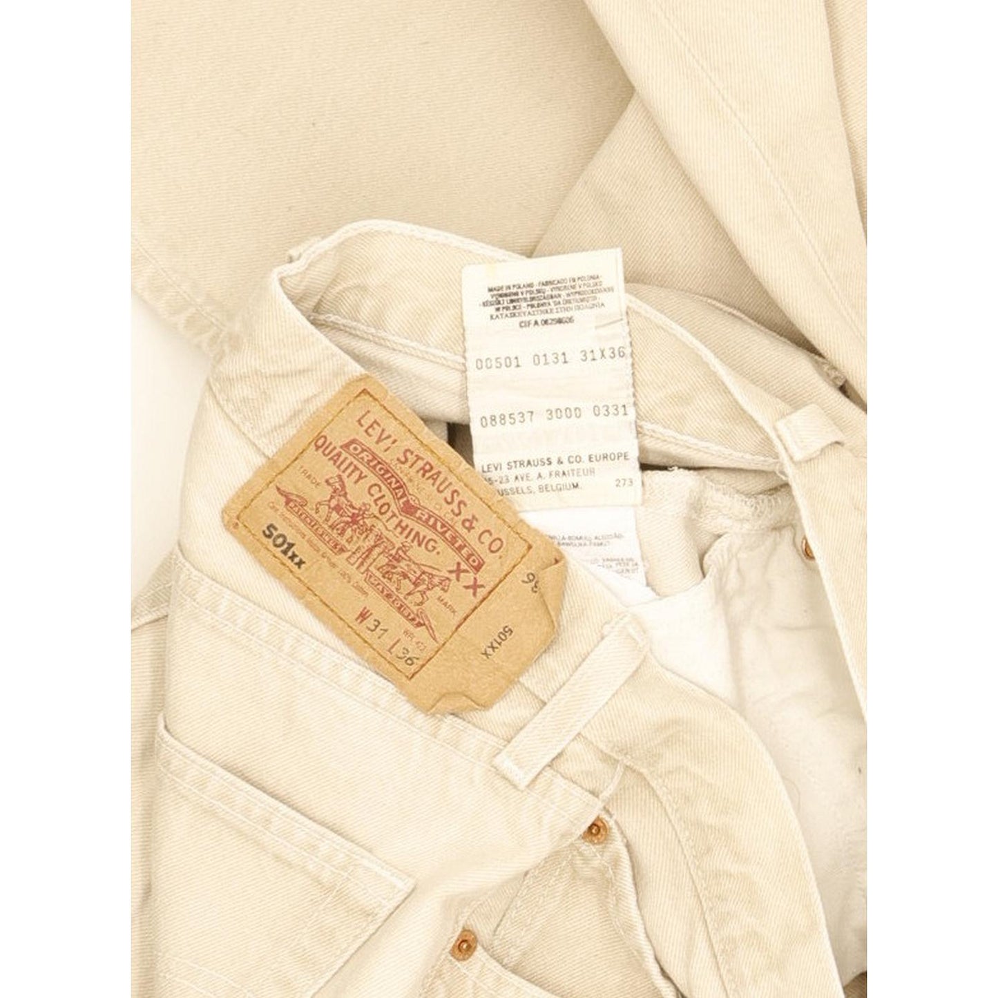 Levi's 501 Men Beige Straight Regular Jeans W30 L35