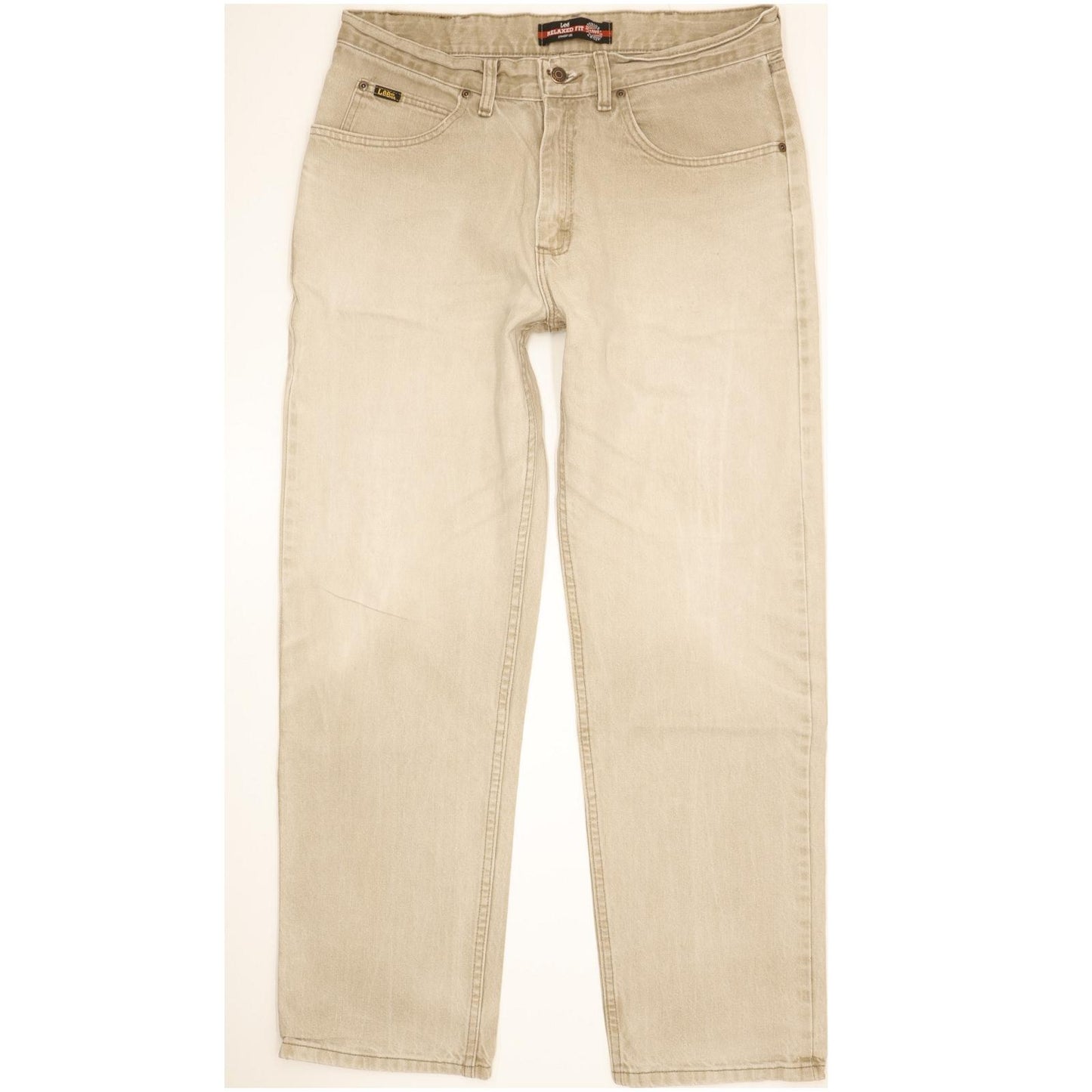Lee Men Beige Straight Relaxed Jeans W34 L31