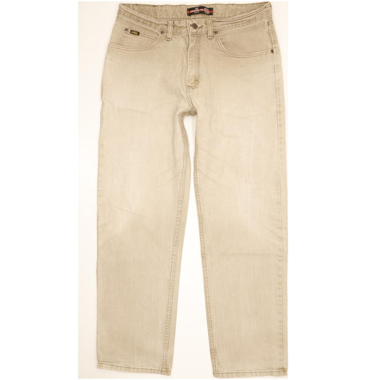 Lee Men Beige Straight Relaxed Jeans W34 L31