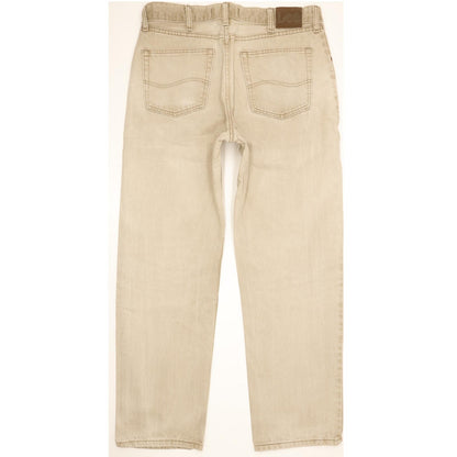Lee Men Beige Straight Relaxed Jeans W34 L31