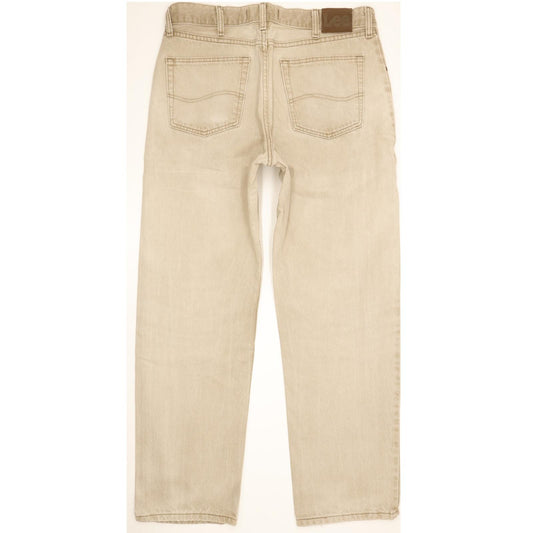 Lee Men Beige Straight Relaxed Jeans W34 L31