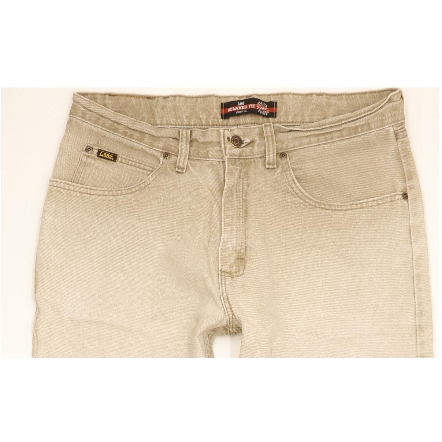 Lee Men Beige Straight Relaxed Jeans W34 L31