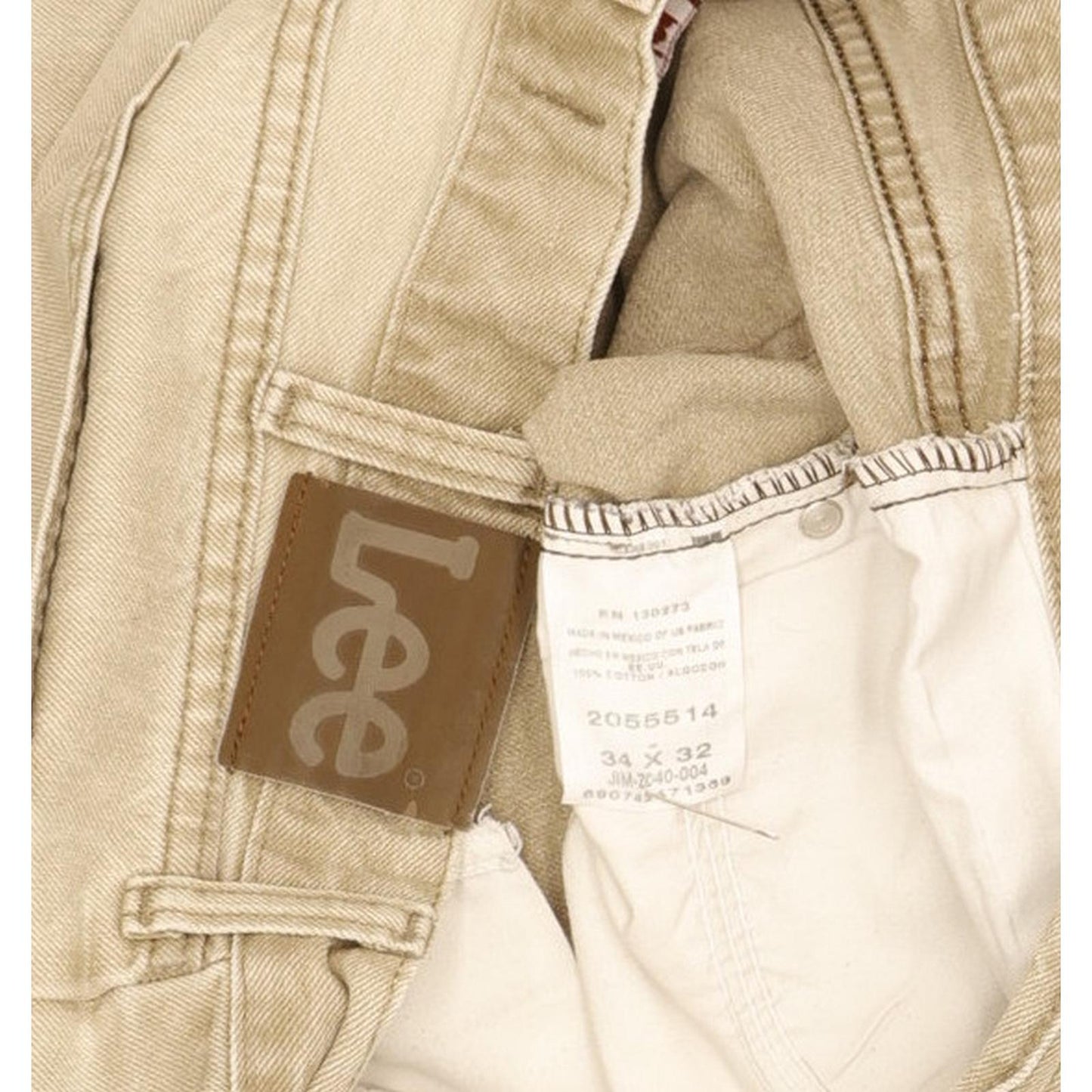 Lee Men Beige Straight Relaxed Jeans W34 L31