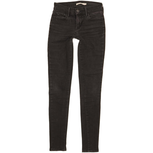 Levi's 710 Super Women Black Skinny Slim Stretch Jeans W26 L31