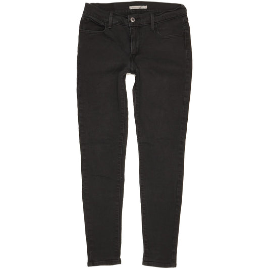 Levi's 710 Super Women Black Skinny Slim Stretch Jeans W30 L29