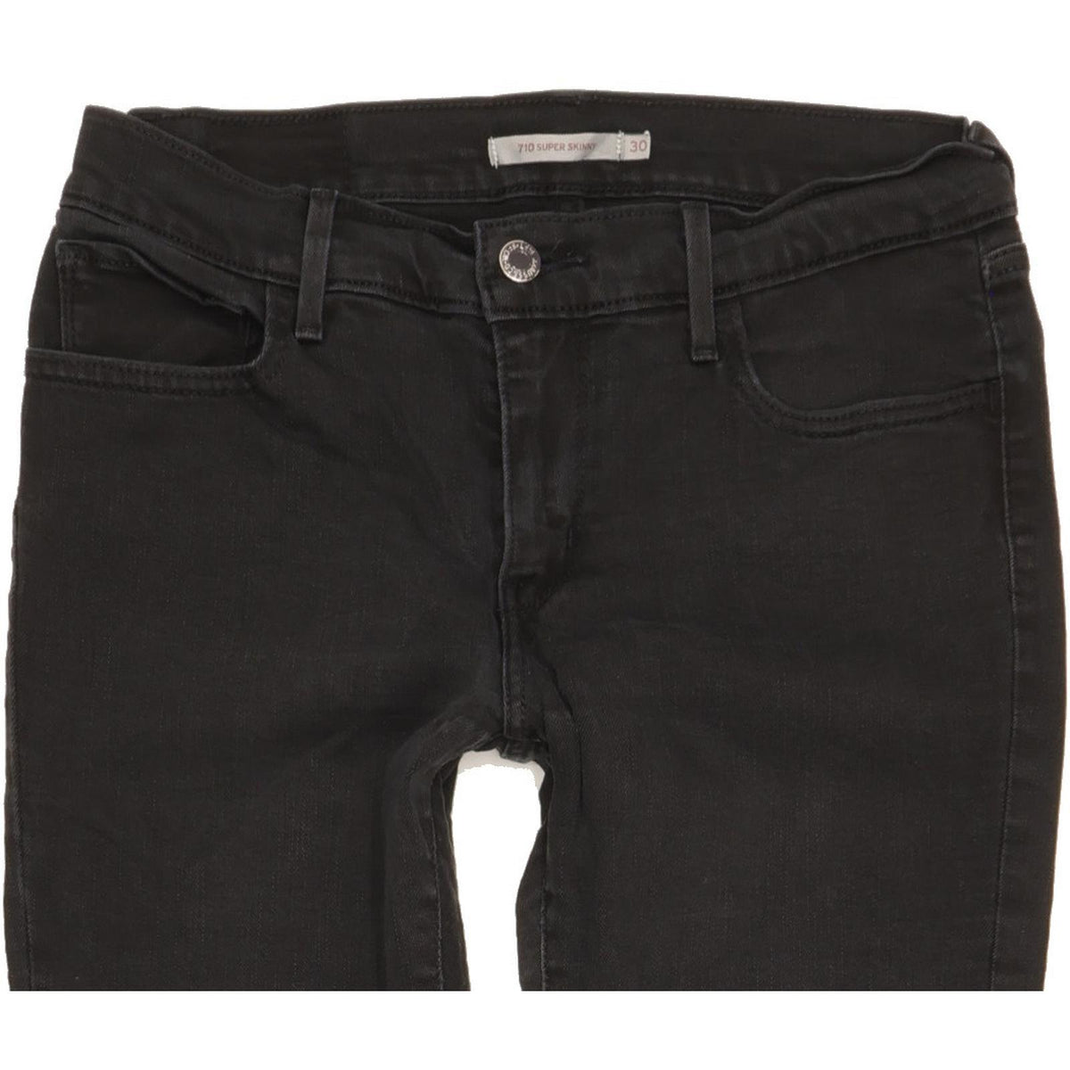Levi's 710 Super Women Black Skinny Slim Stretch Jeans W30 L29