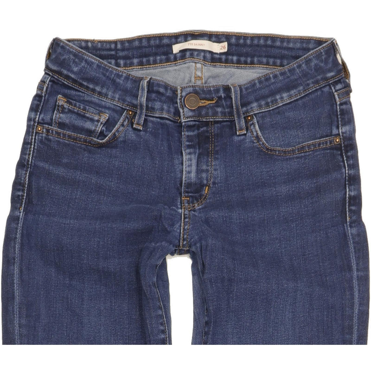 Levi's 711 Women Blue Skinny Slim Stretch Jeans W26 L32