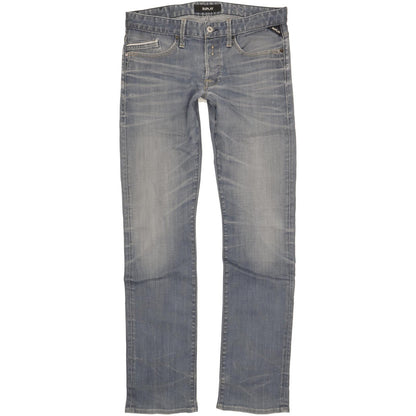 Replay Men Blue Straight Regular Stretch Jeans W33 L35