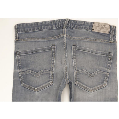 Replay Men Blue Straight Regular Stretch Jeans W33 L35