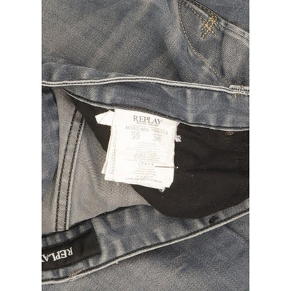 Replay Men Blue Straight Regular Stretch Jeans W33 L35