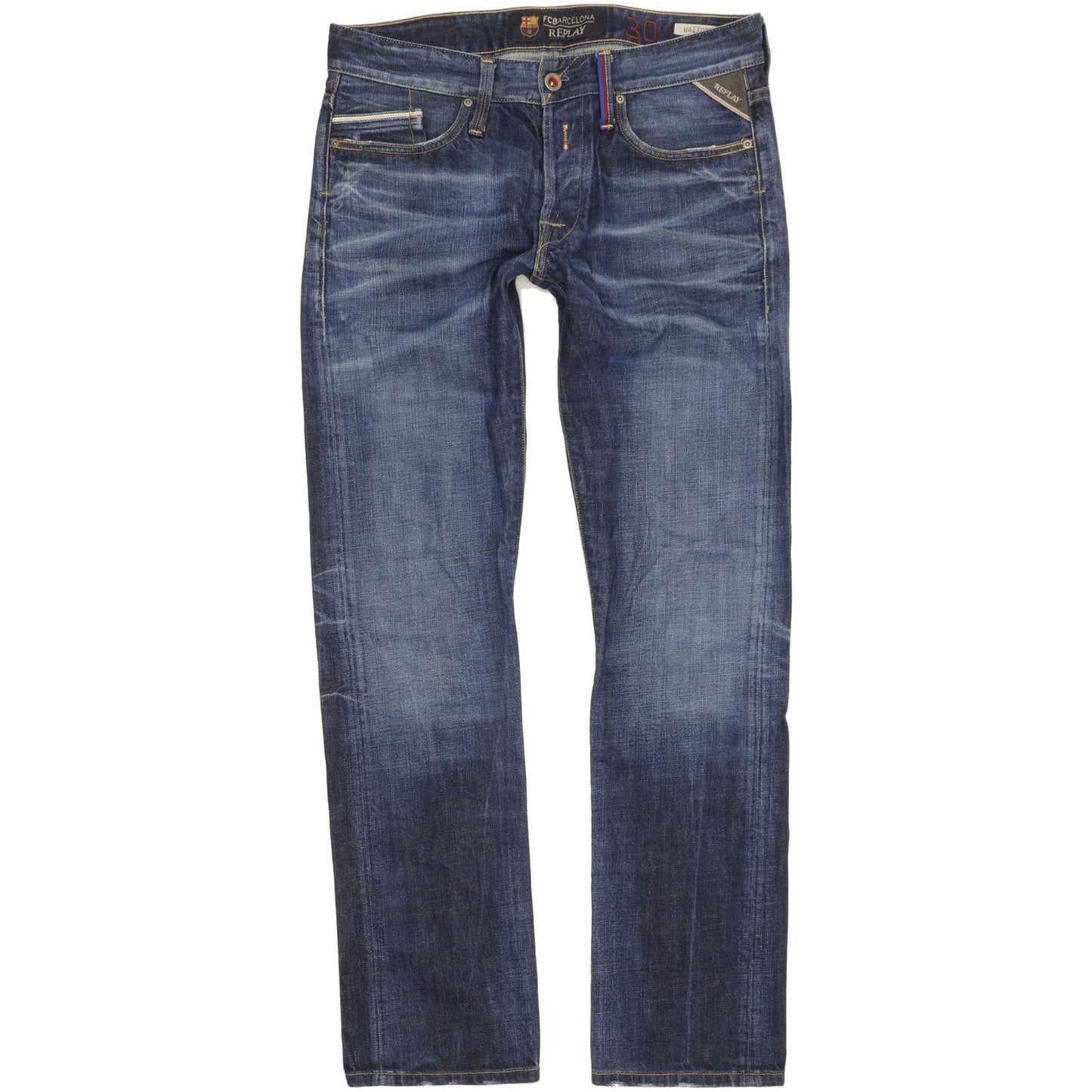 Replay Waitom Men Blue Straight Regular Jeans W30 L31