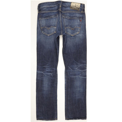 Replay Waitom Men Blue Straight Regular Jeans W30 L31