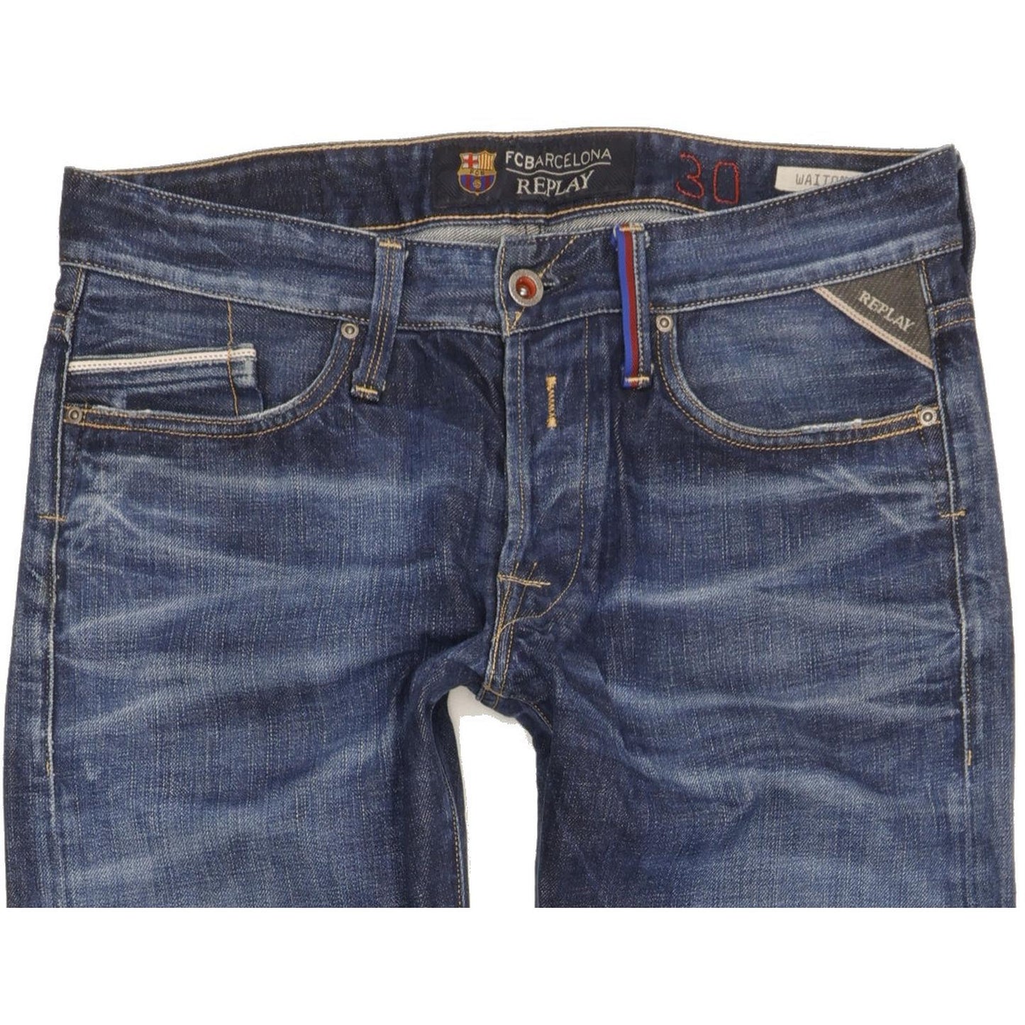 Replay Waitom Men Blue Straight Regular Jeans W30 L31