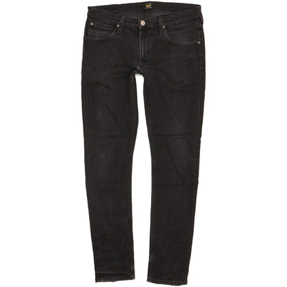 Lee Luke Men Black Skinny Slim Stretch Jeans W33 L32