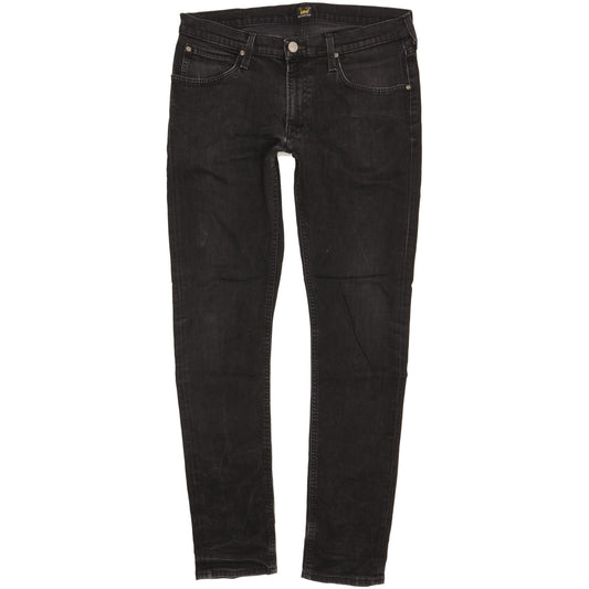 Lee Luke Men Black Skinny Slim Stretch Jeans W33 L32
