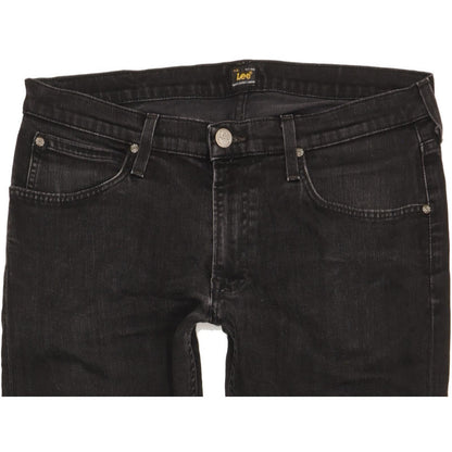Lee Luke Men Black Skinny Slim Stretch Jeans W33 L32
