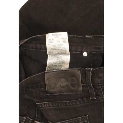 Lee Luke Men Black Skinny Slim Stretch Jeans W33 L32