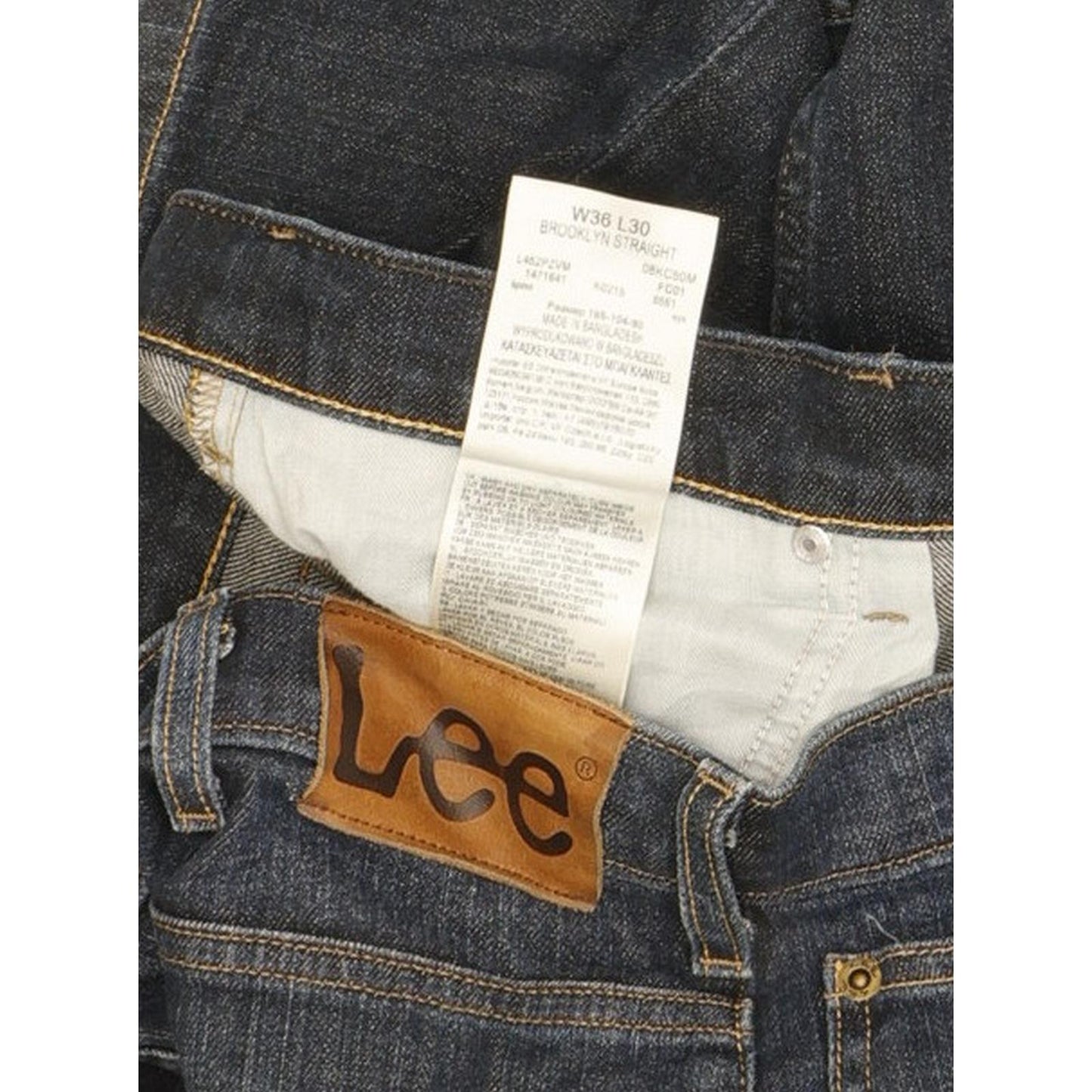 Lee Brooklyn Men Blue Straight Regular Stretch Jeans W36 L30