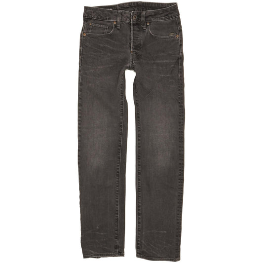 G-Star Attacc Men Black Straight Slim Stretch Jeans W27 L29