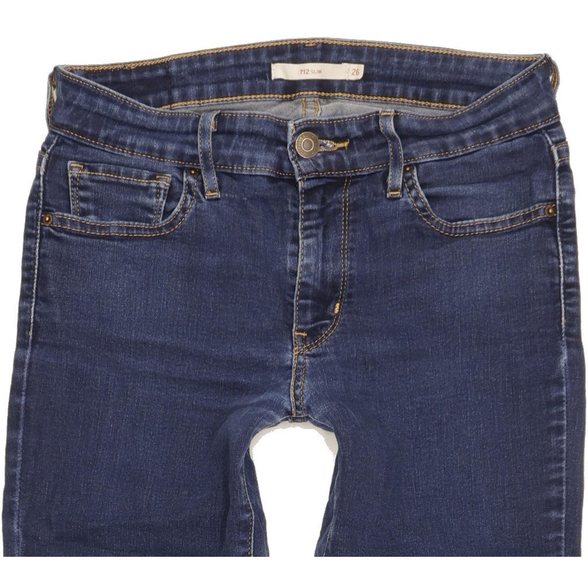 Levi's 712 Women Blue Straight Slim Stretch Jeans W26 L30