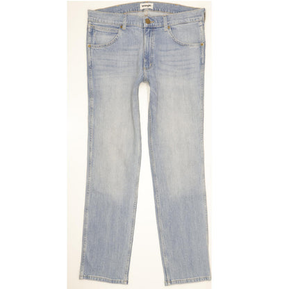 Wrangler Greensboro Men Blue Straight Regular Stretch Jeans W34 L32