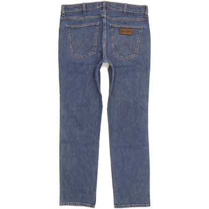 Wrangler Greensboro Men Blue Straight Regular Stretch Jeans W34 L31