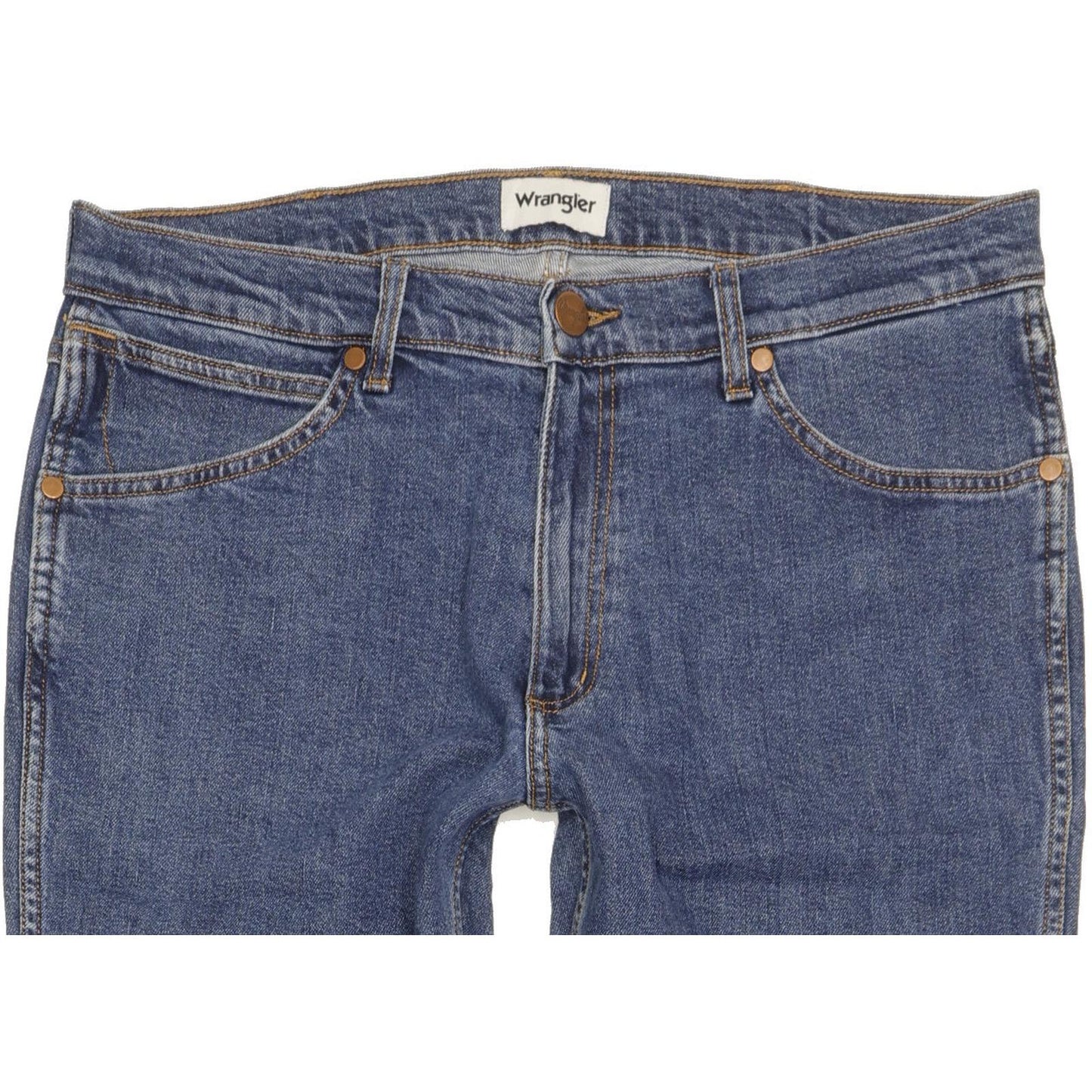 Wrangler Greensboro Men Blue Straight Regular Stretch Jeans W34 L31