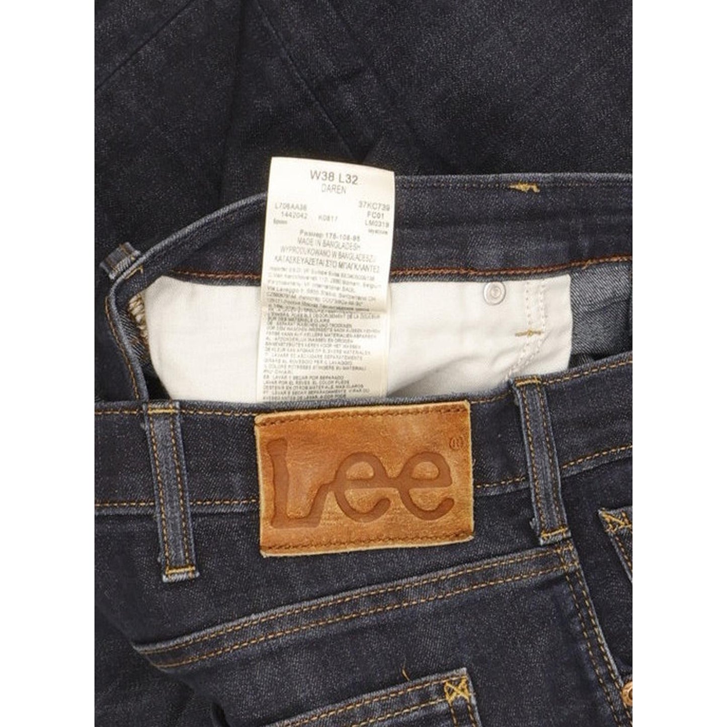 Lee Daren Men Blue Straight Slim Jeans W38 L32