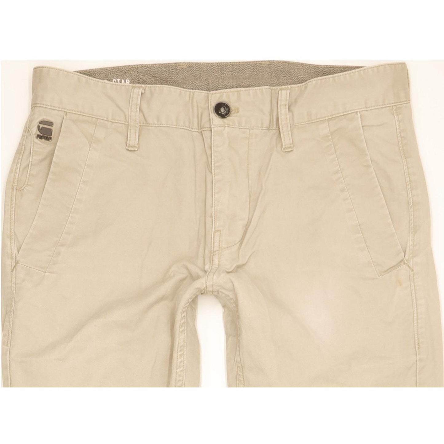 G-Star Bronson Men Beige Tapered Slim Chino Stretch Jeans W33 L30