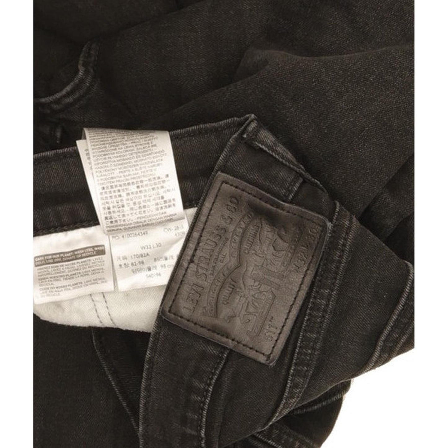 Levi's 511 Men Black Straight Slim Stretch Jeans W32 L29