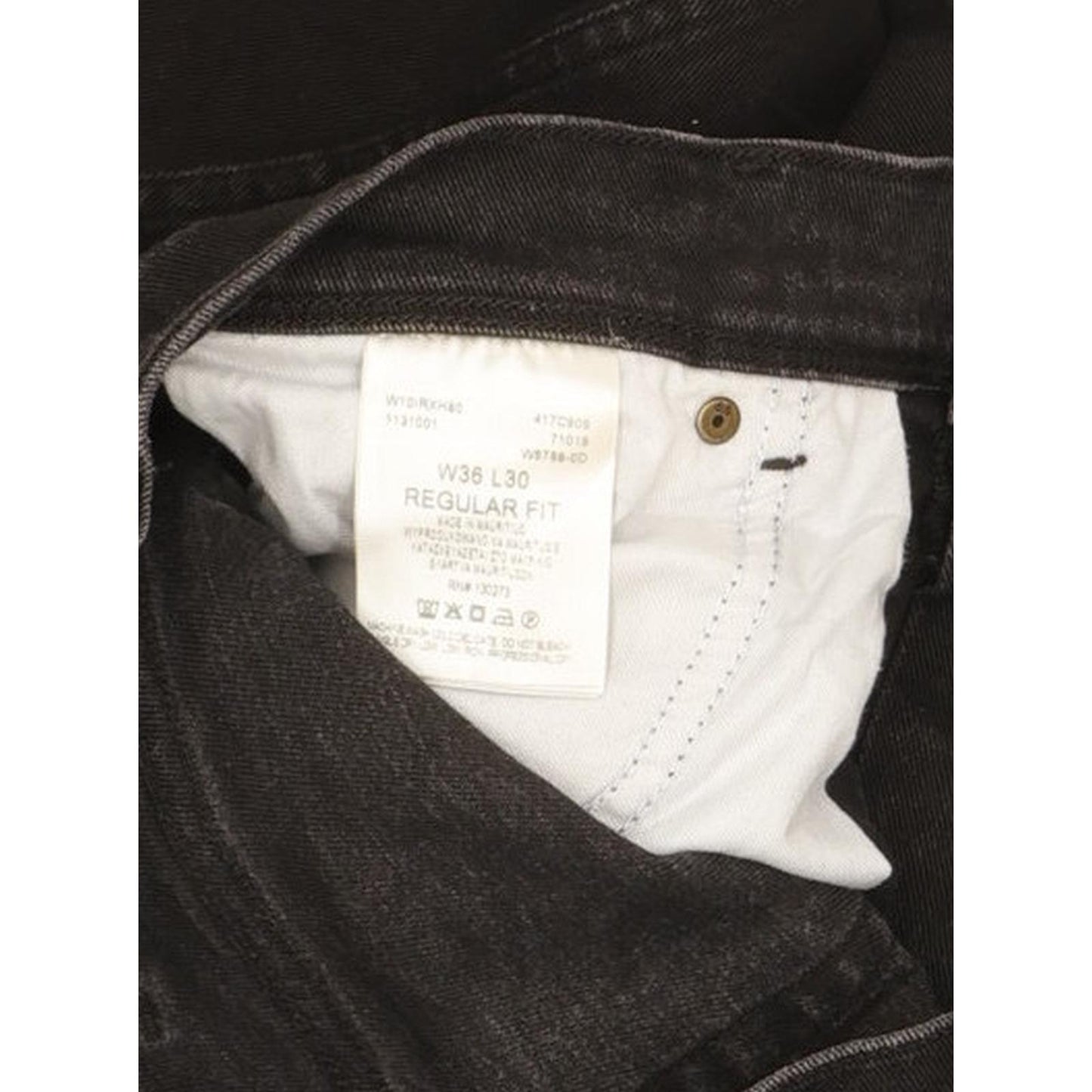 Wrangler Men Black Straight Regular Stretch Jeans W36 L30