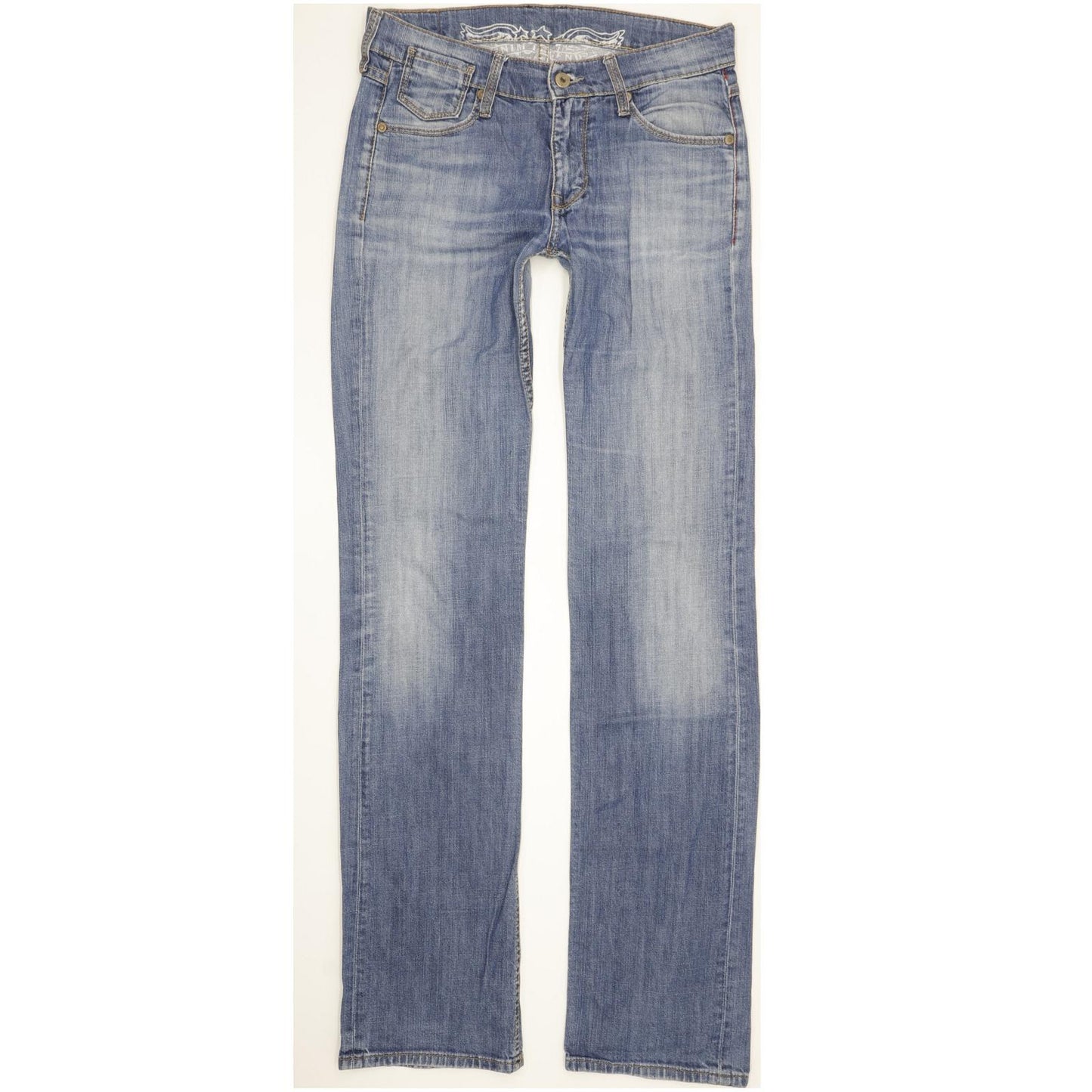 Mustang Oregon Women Blue Straight Slim Stretch Jeans W29 L35