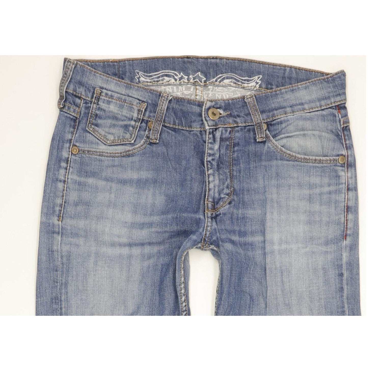 Mustang Oregon Women Blue Straight Slim Stretch Jeans W29 L35