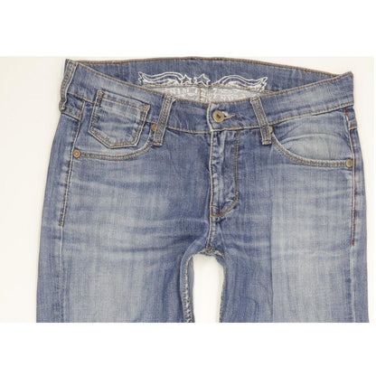 Mustang Oregon Women Blue Straight Slim Stretch Jeans W29 L35