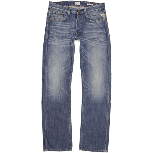 Replay Billstrong Men Blue Straight Slim Jeans W32 L34