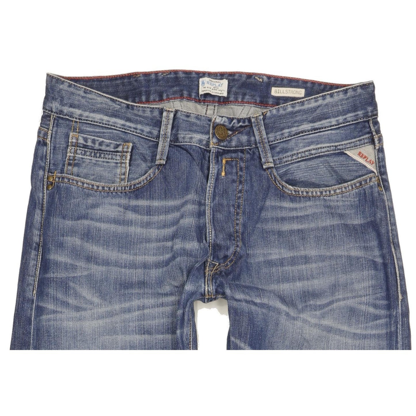 Replay Billstrong Men Blue Straight Slim Jeans W32 L34