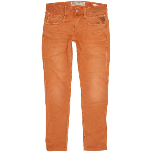 Replay Anbass Men Orange Skinny Slim Stretch Jeans W31 L29
