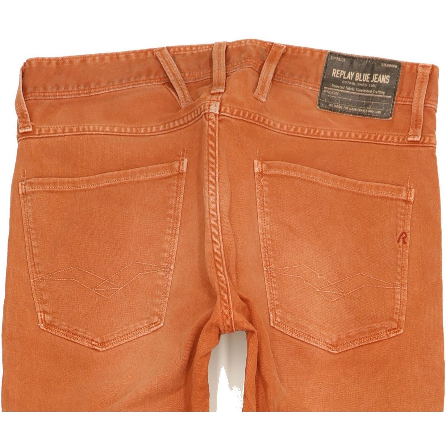 Replay Anbass Men Orange Skinny Slim Stretch Jeans W31 L29