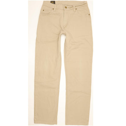 Lee Brooklyn Men Beige Straight Regular Stretch Jeans W33 L32