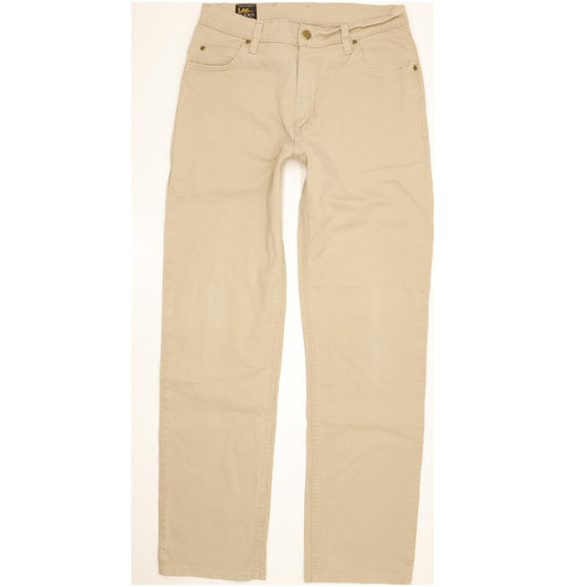 Lee Brooklyn Men Beige Straight Regular Stretch Jeans W33 L32