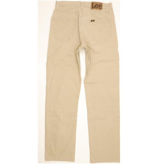 Lee Brooklyn Men Beige Straight Regular Stretch Jeans W33 L32