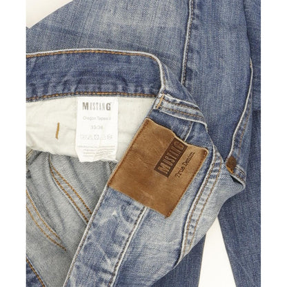 Mustang Oregon Men Blue Tapered Slim Jeans W33 L35
