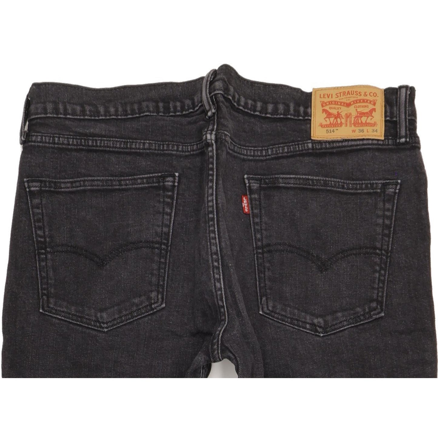 Levi's 514 Men Black Straight Slim Stretch Jeans W36 L33