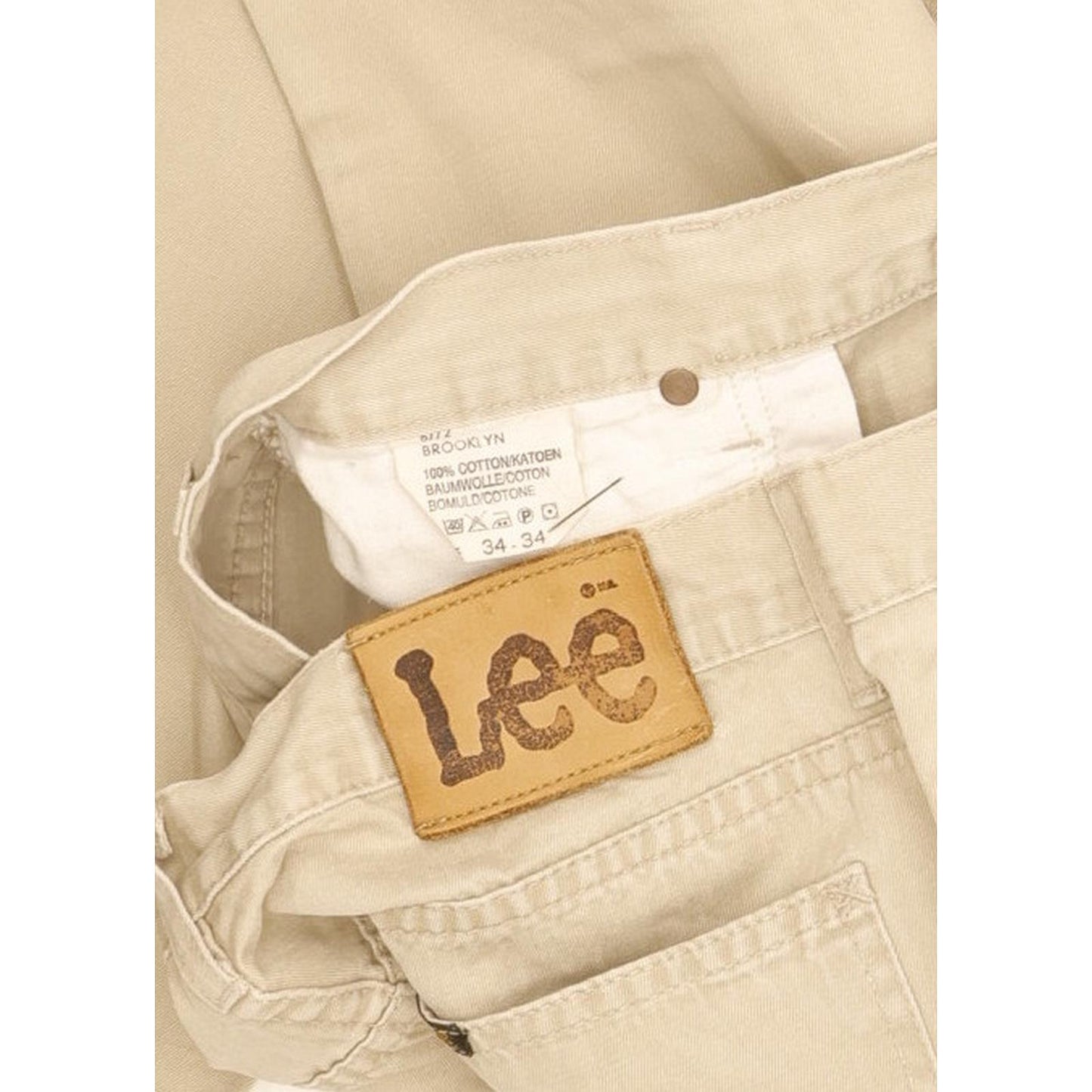 Lee Brooklyn Men Beige Straight Regular Jeans W34 L34