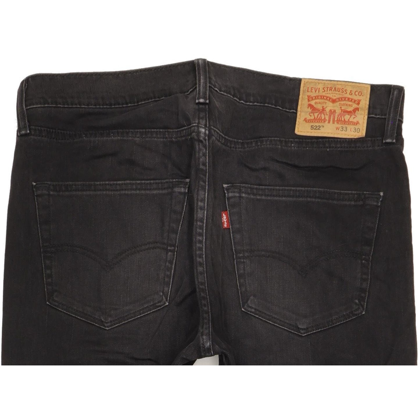 Levi's 522 Men Black Tapered Slim Stretch Jeans W33 L30